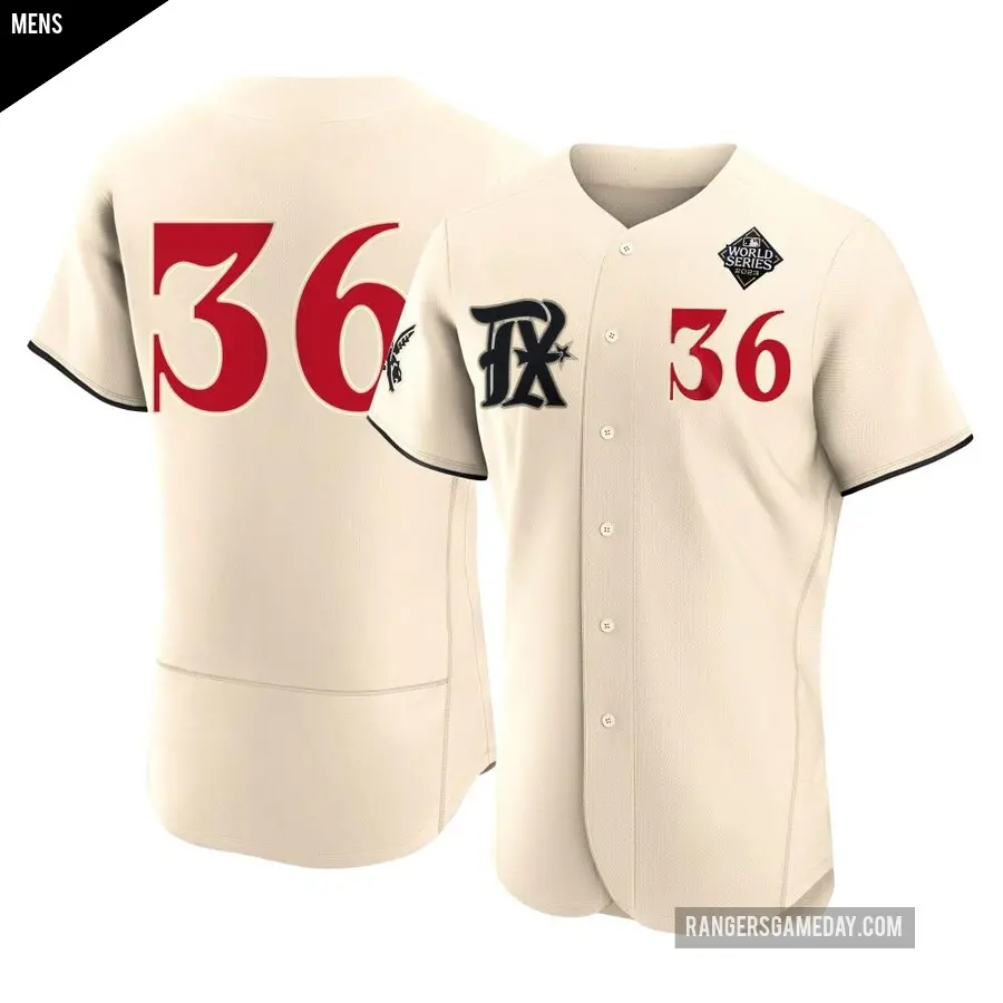 Men's Texas Rangers ＃36 Hyeon-Jong Yang Authentic Cream 2023 City Connect 2023 World Series Jersey