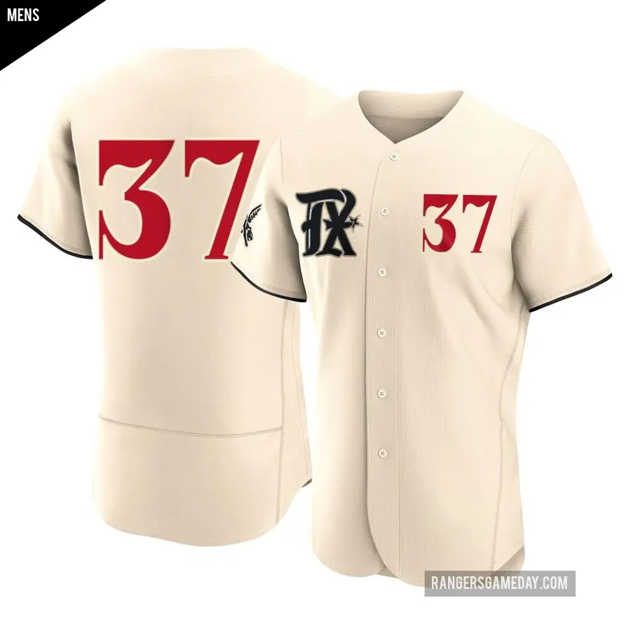 Men's Texas Rangers ＃37 David Robertson Authentic Cream 2023 City Connect Jersey