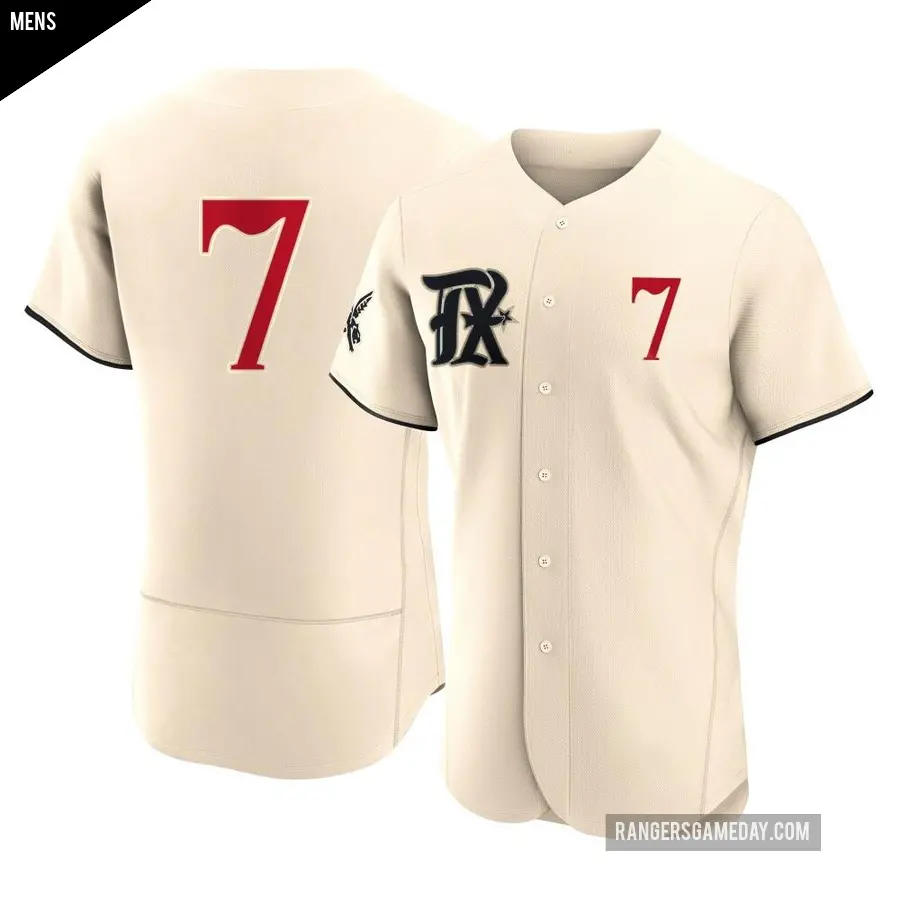 Men's Texas Rangers ＃7 Lenny Randle Authentic Cream 2023 City Connect Jersey