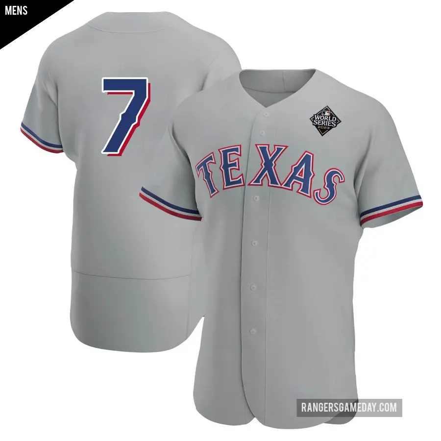 Men's Texas Rangers ＃7 Lenny Randle Authentic Gray Road 2023 World Series Jersey