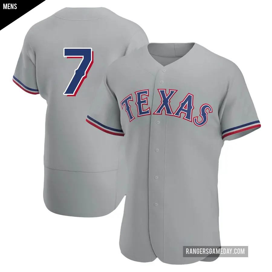 Men's Texas Rangers ＃7 Lenny Randle Authentic Gray Road Jersey