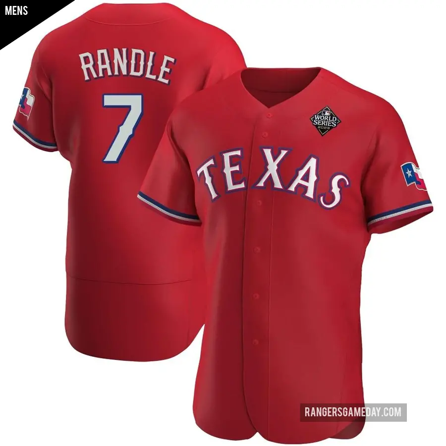 Men's Texas Rangers ＃7 Lenny Randle Authentic Red Alternate 2023 World Series Jersey