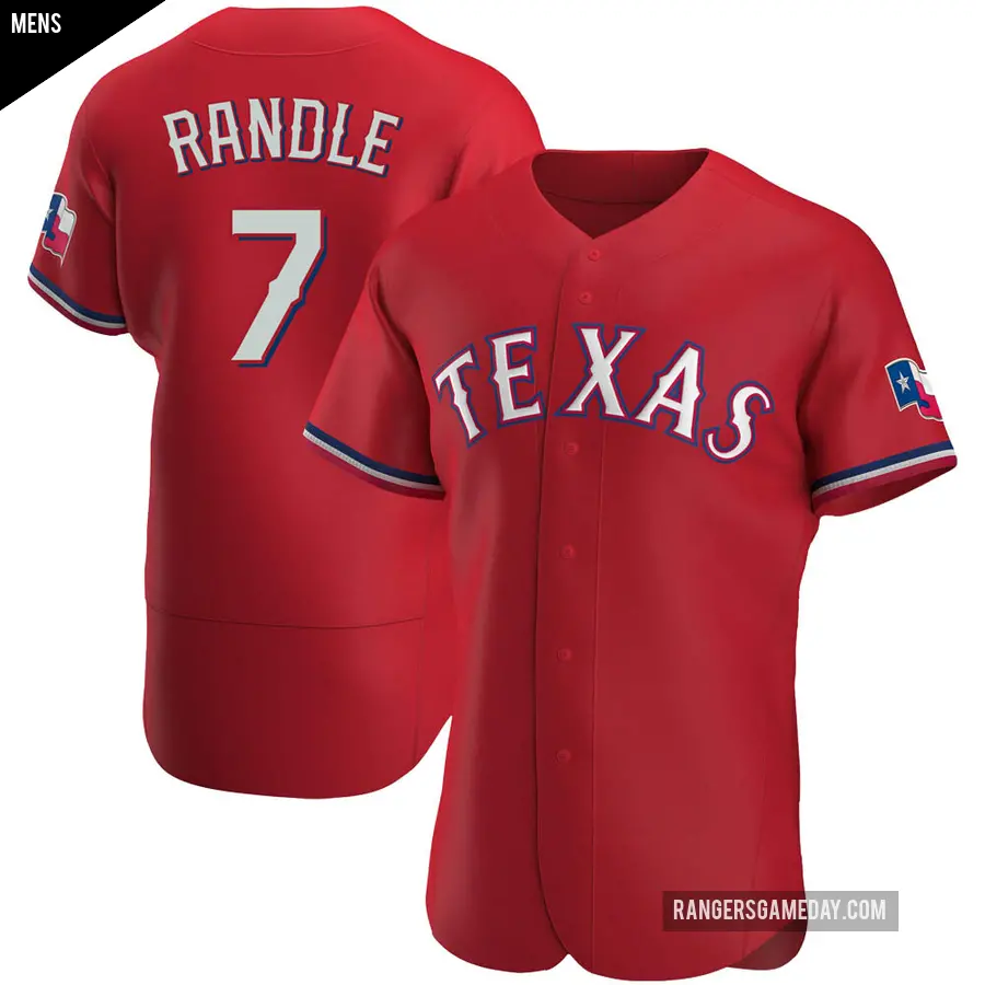 Men's Texas Rangers ＃7 Lenny Randle Authentic Red Alternate Jersey