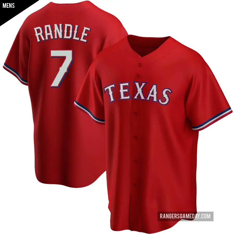 Men's Texas Rangers ＃7 Lenny Randle Replica Red Alternate Jersey