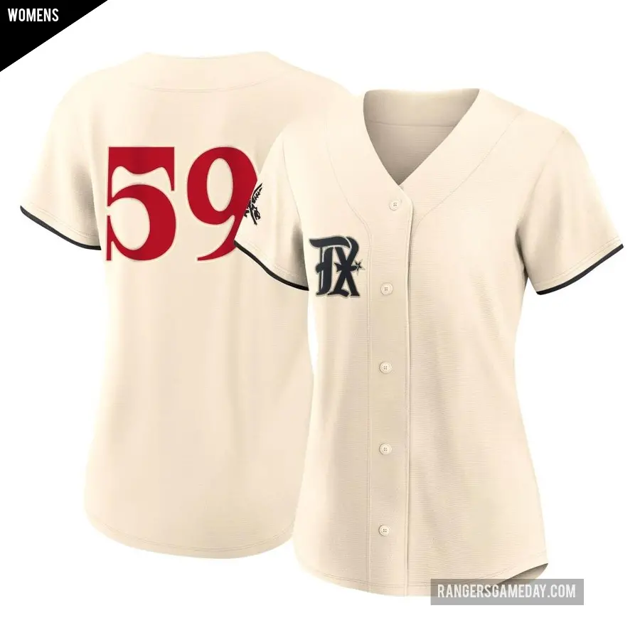 Women's Texas Rangers ＃59 Brett Martin Authentic Cream 2023 City Connect Jersey