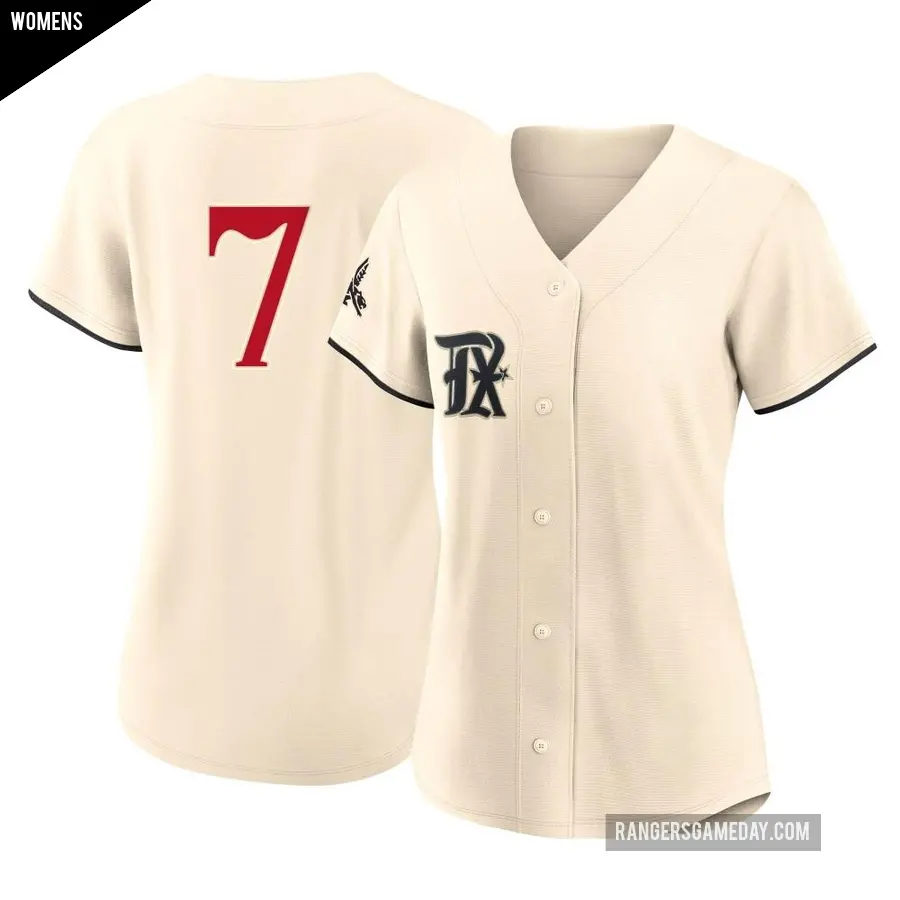 Women's Texas Rangers ＃7 Lenny Randle Authentic Cream 2023 City Connect Jersey