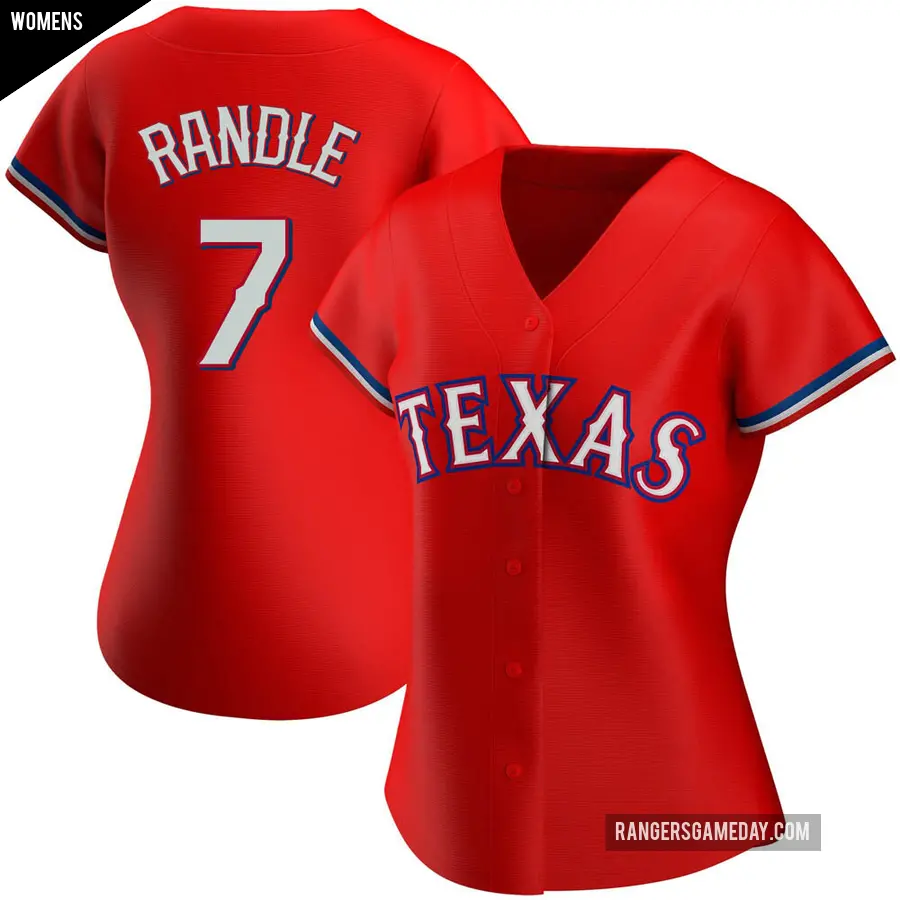 Women's Texas Rangers ＃7 Lenny Randle Authentic Red Alternate Jersey