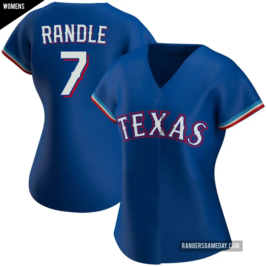 Women's Texas Rangers ＃7 Lenny Randle Authentic Royal Alternate Jersey