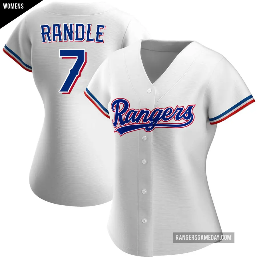 Women's Texas Rangers ＃7 Lenny Randle Authentic White Home Jersey