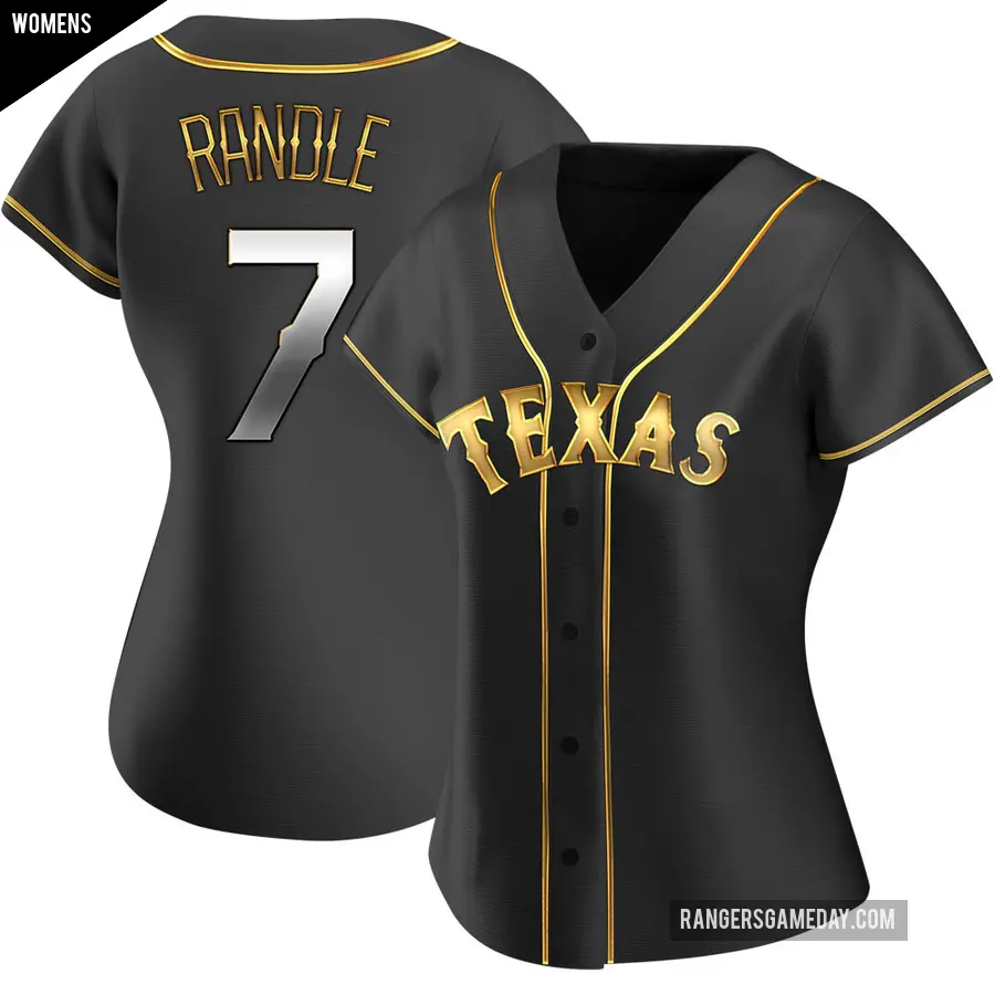 Women's Texas Rangers ＃7 Lenny Randle Replica Gold Black en Alternate Jersey