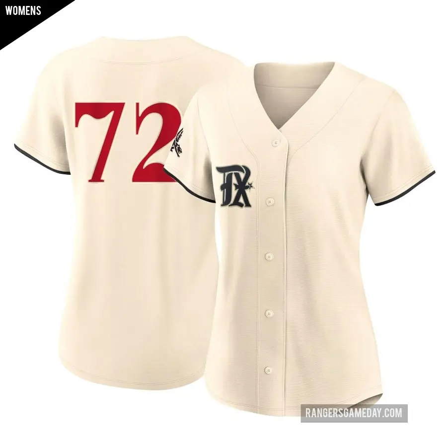 Women's Texas Rangers ＃72 Jonathan Hernandez Authentic Cream 2023 City Connect Jersey