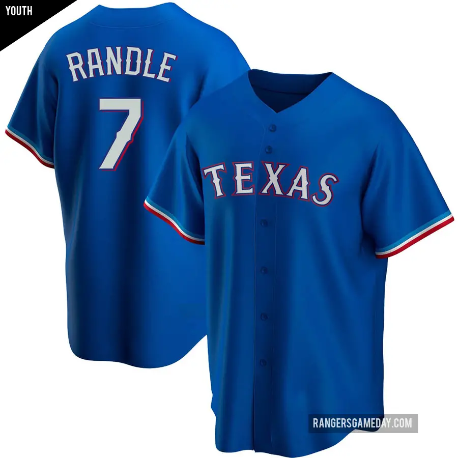 Youth Texas Rangers ＃7 Lenny Randle Replica Royal Alternate Jersey